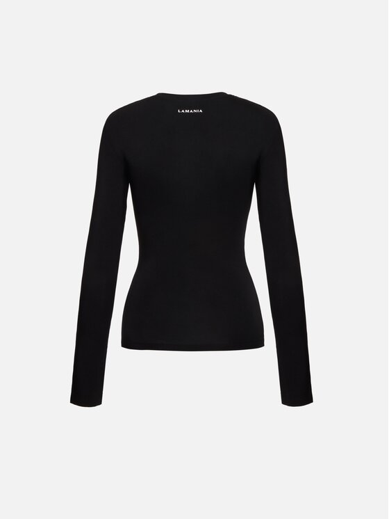 La Mania La Mania Longsleeve APRIL Czarny Basic Fit