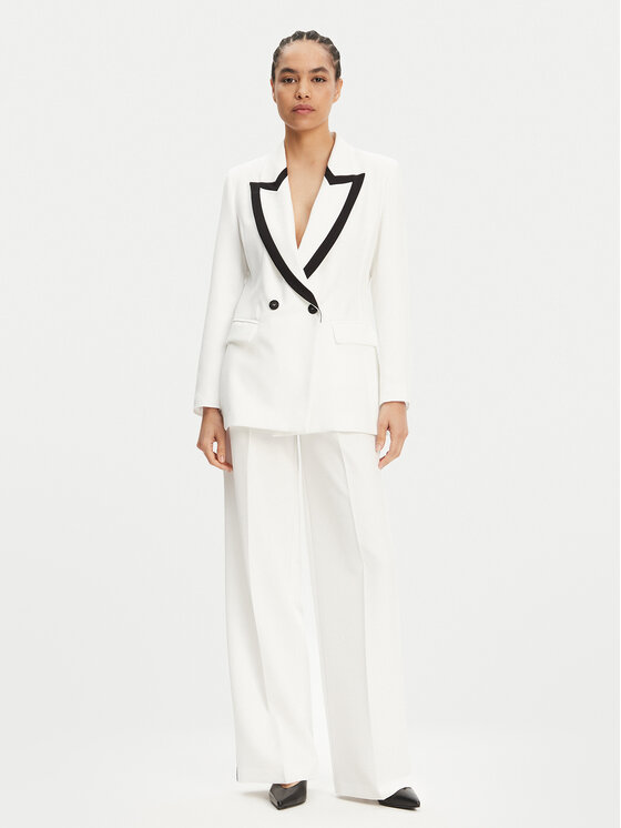 Maryley Maryley Штани з тканини 25EB566/43BN Білий Regular Fit