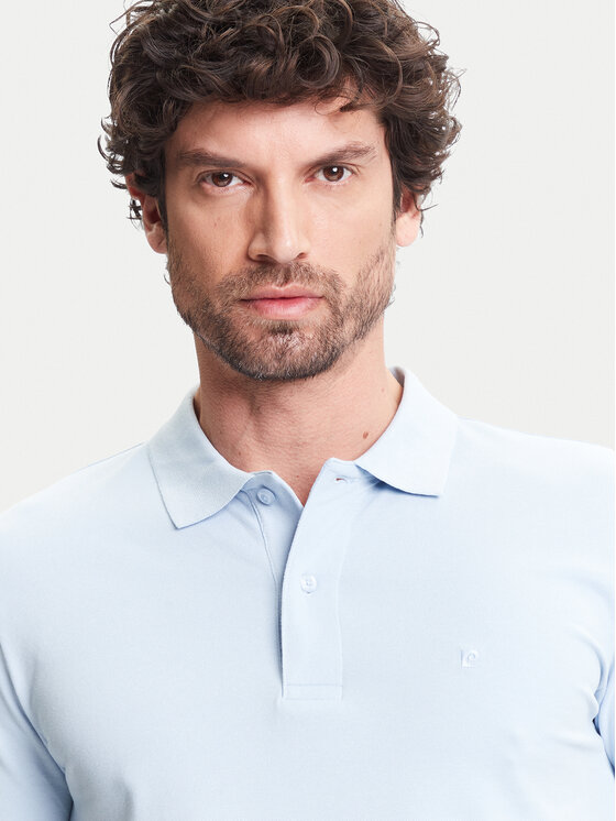 Pierre Cardin Pierre Cardin Тениска с яка и копчета C5 21354.2110 Светлосиньо Regular Fit