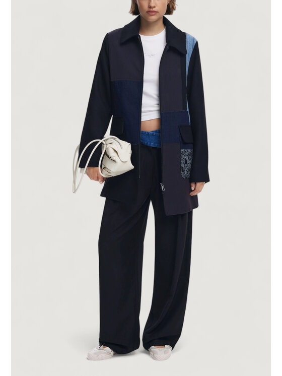 Desigual Desigual Παλτό COAT_PATCH Μαύρο Classic Fit