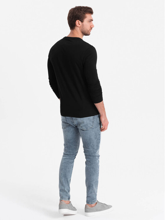 Ombre Ombre Komplet 2 longsleeve Z40 Czarny Regular Fit