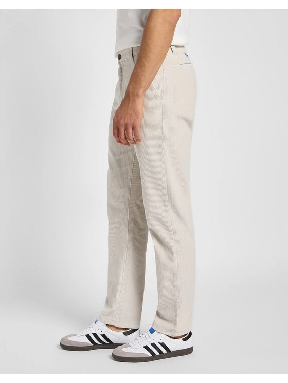 Lee Lee Spodnie materiałowe Relaxed Workwear Chino Biały Chino Fit