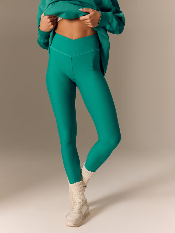 4F 4F Legginsy BLOOM MODE Zielony Slim Fit