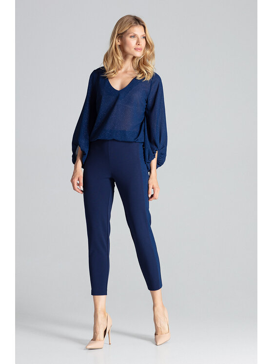 FIGL FIGL Dámske nohavice M689 Tmavomodrá Regular Fit