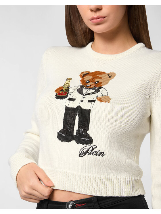 PHILIPP PLEIN PHILIPP PLEIN Sweter 27251 Biały Regular Fit