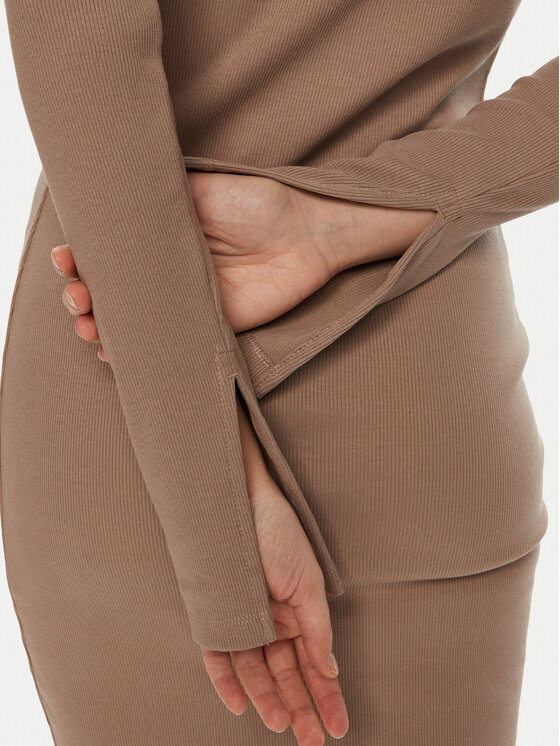 Calvin Klein Jeans Calvin Klein Jeans Kleid für den Alltag J20J224830 Beige Slim Fit