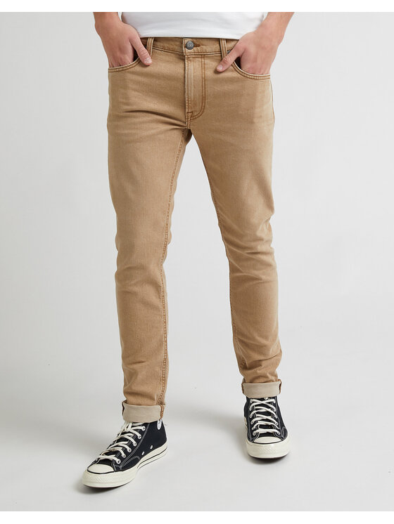 Lee Lee Jeansy LUKE Beżowy Slim Fit