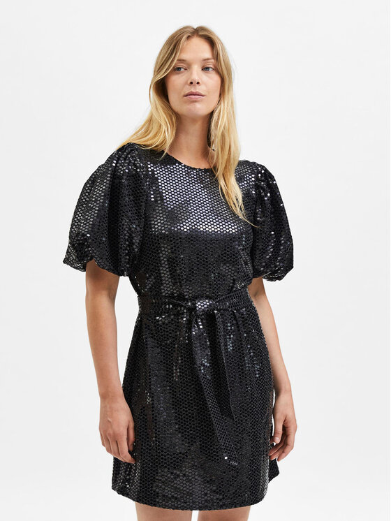 Selected Femme Selected Femme Коктейлна рокля Sandy 16087511 Черен Regular Fit