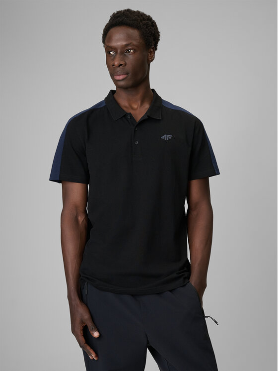 4F 4F Polo SPORTS CLUB Czarny Regular Fit