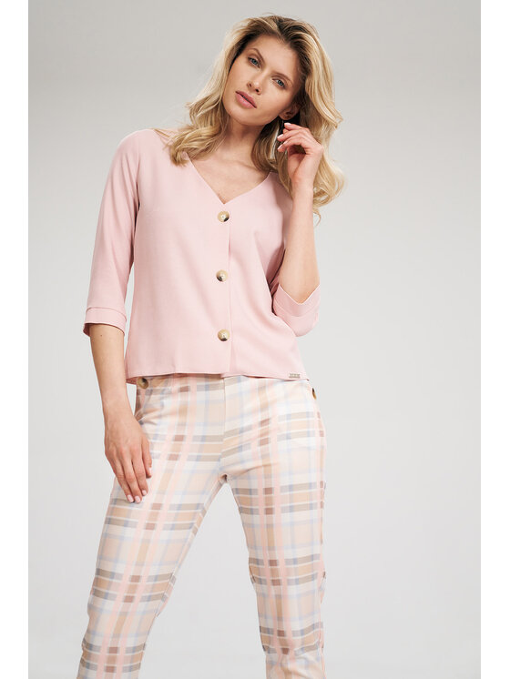 FIGL FIGL Bluzka M699 Różowy Regular Fit