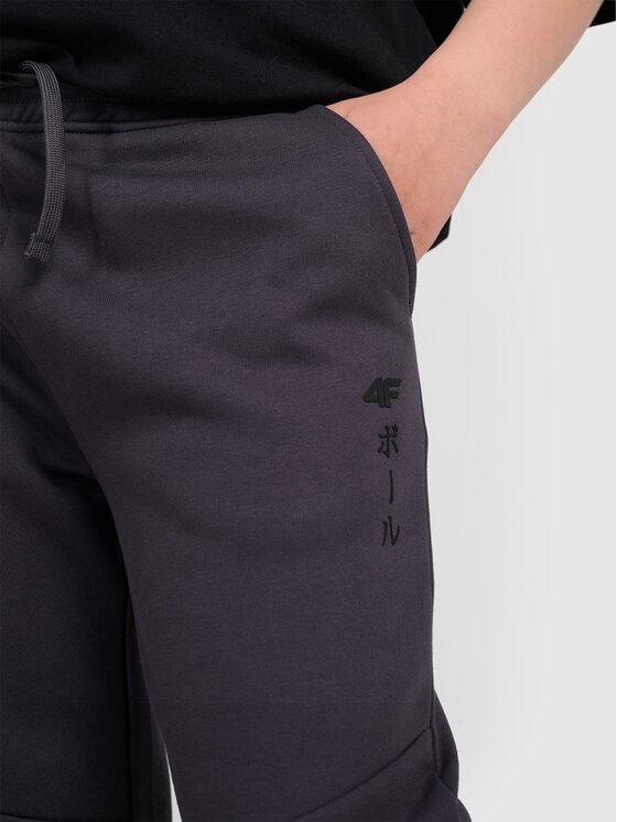 4F 4F Pantaloni da tuta 4FJRAW25TTROM1663-22S Nero Loose Fit