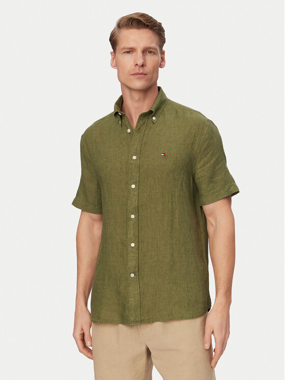 Tommy Hilfiger Cămașă MW0MW41531 Verde închis Regular Fit