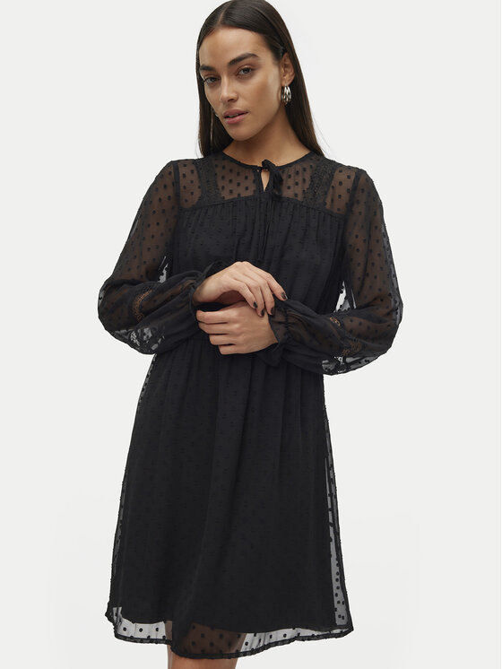 Vero Moda Vero Moda Rochie de zi Leah 10314693 Negru Regular Fit