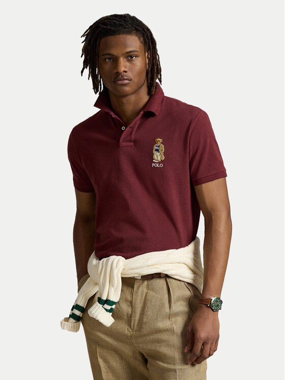 Polo Ralph Lauren Polokošeľa 710973159001 Bordová Custom Slim Fit