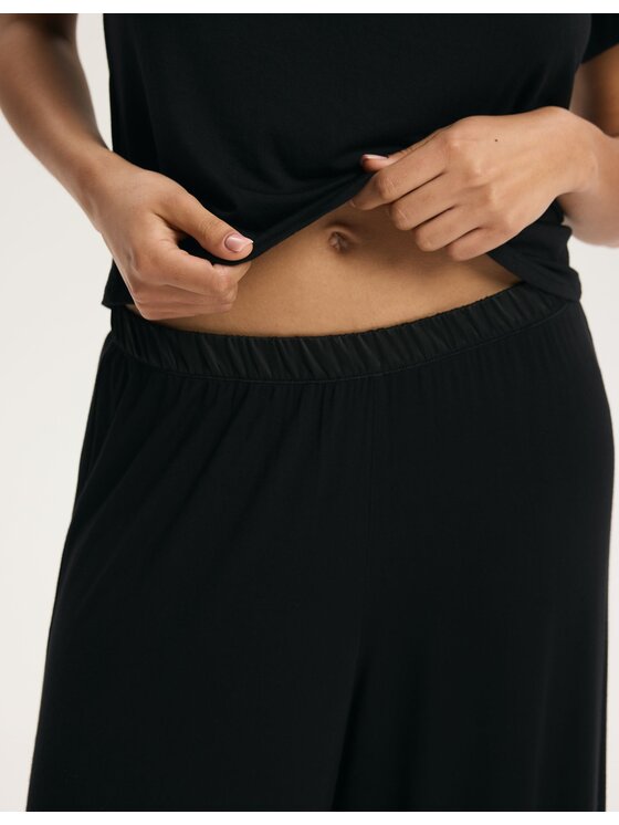 Esotiq Esotiq Piżama 44928 Czarny Regular Fit