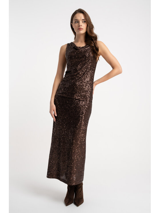 CLICK CLICK Μπλουζάκι 10-6965 Καφέ Fitted Fit