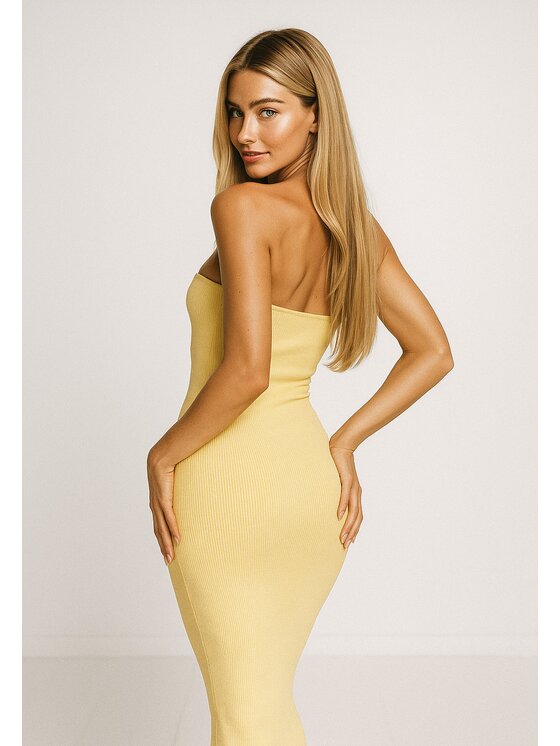 Nudyess Nudyess Vestito estivo 1022E Giallo Fitted Fit