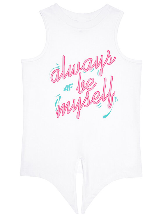 4F 4F Top HJL21-JTSD013 Biały Regular Fit