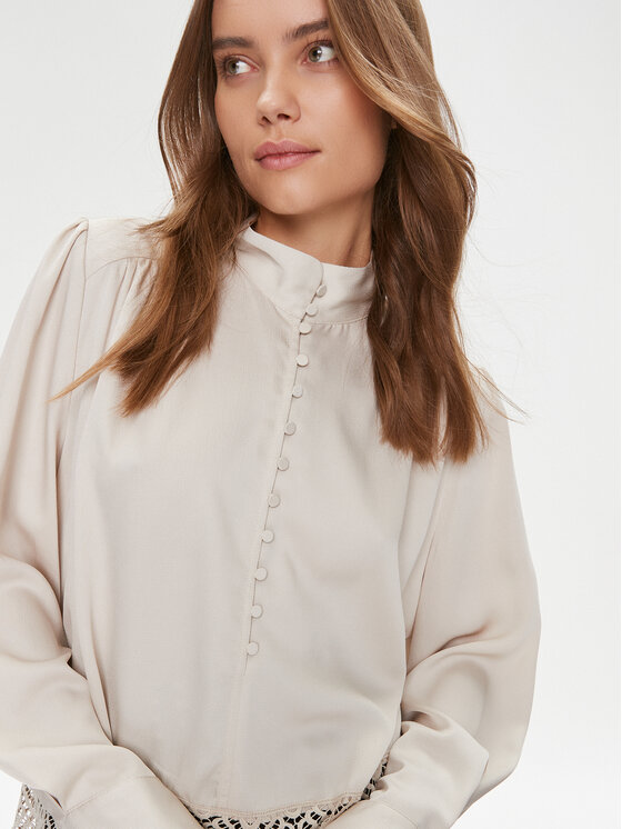 Bruuns Bazaar Bruuns Bazaar Bluse BBW3741 Écru Relaxed Fit