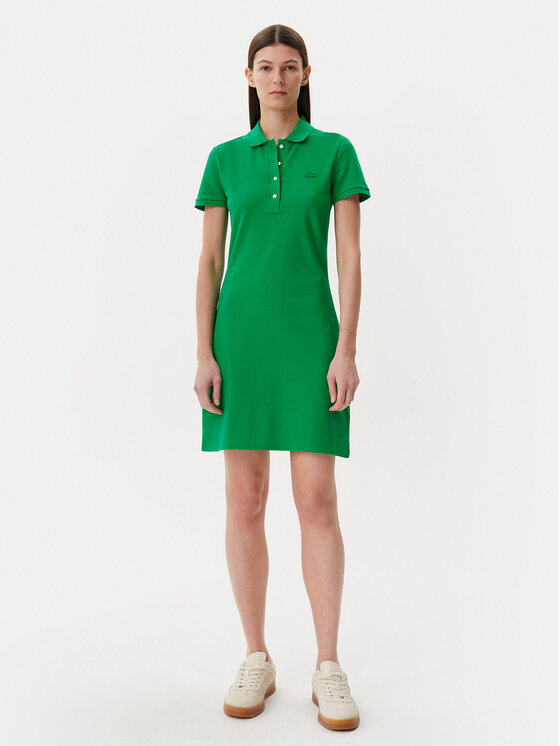 Lacoste Lacoste Každodenní šaty EF5473 Zelená Slim Fit