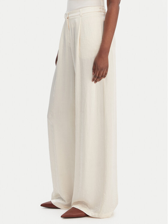 Marella Marella Palazzo kalhoty Formato 2613131035 Écru Wide Leg