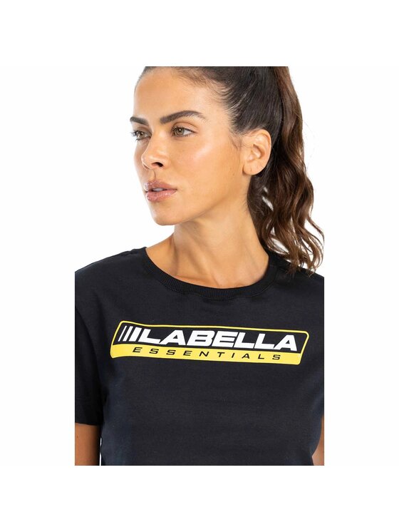 LaBellaMafia LaBellaMafia Top LABELLAMAFIA CROPPED ESSENTIALS BLACK Czarny Regular Fit