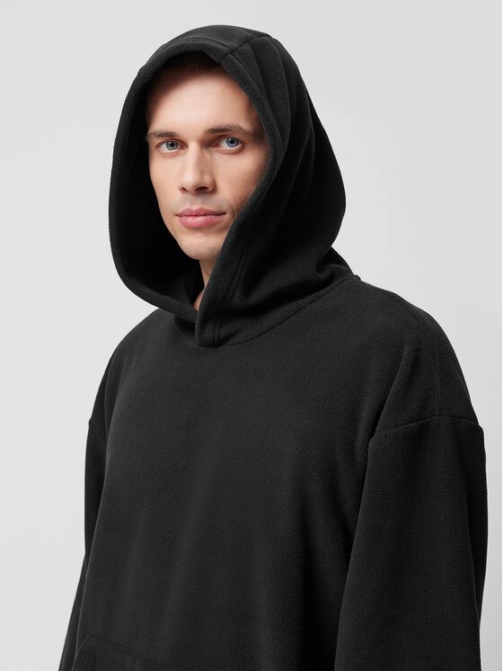 Outhorn Outhorn Fleecová mikina OTHWSS24TFLEM259-20S Čierna Loose Fit