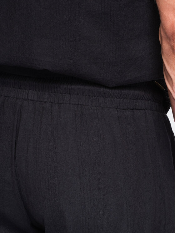 Ombre Ombre Spodnie materiałowe OM-PACP-0312 Czarny Regular Fit