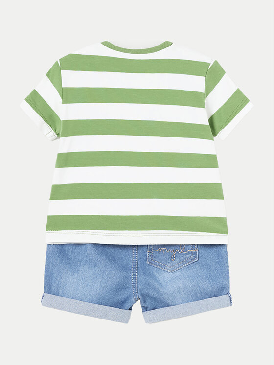Mayoral Mayoral Set tricou și pantaloni scurți 1209 Verde Regular Fit