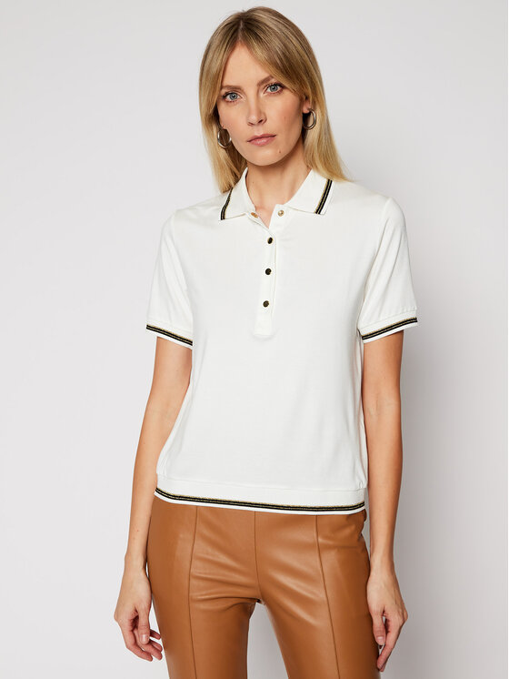 Luisa Spagnoli Tricou polo Biglietto 0660522 Alb Regular Fit La Reducere si Transport Gratuit Femei 2023-11-24