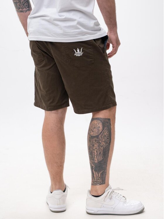 Jigga Wear Jigga Wear Szorty materiałowe Krótkie Spodenki Crown Pocket L Brązowy Regular Fit
