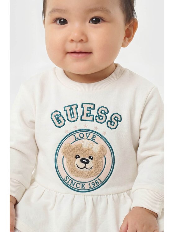 Guess Kids Guess Kids Sukienka codzienna 183605 Beżowy Classic Fit