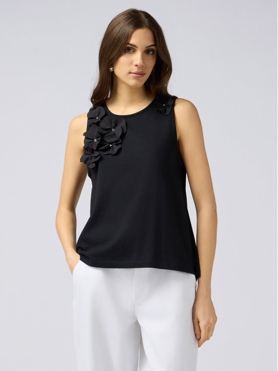 Oltre Oltre T-Shirt G327J004068N033 Czarny Slim Fit