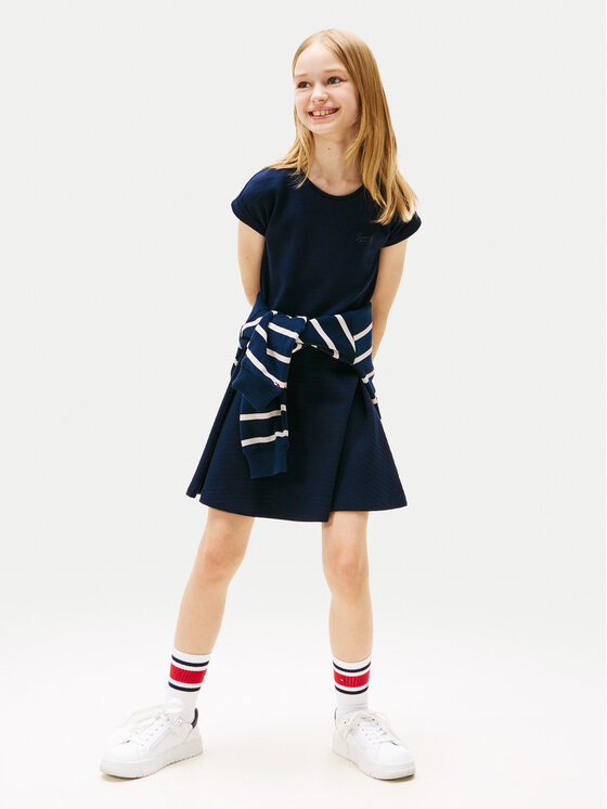 Tommy Hilfiger Tommy Hilfiger Sukienka codzienna Spacer KG0KG08706 D Granatowy Regular Fit