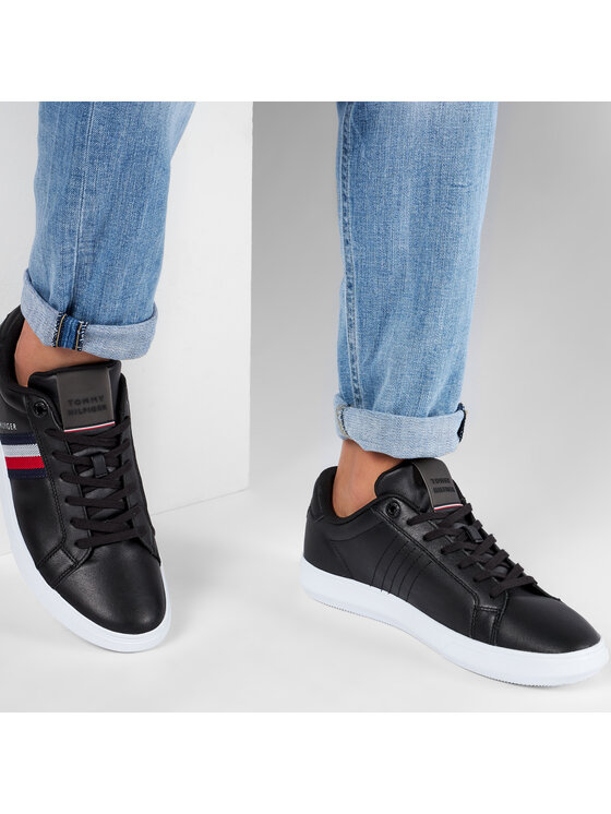Tommy Hilfiger Tommy Hilfiger Sneakersy Essential Leather Cupsole FM0FM03424 Czarny