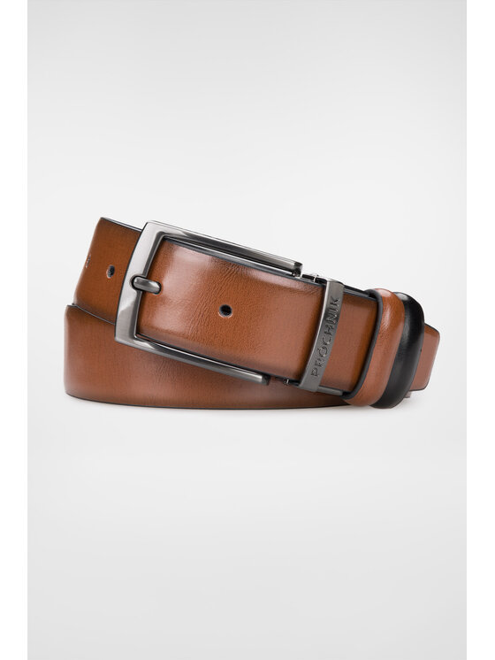 Próchnik Próchnik Pasek Męski Dwustronny 4 w 1 z Wymienną Klamrą PM3 PS073222000004 Brązowy