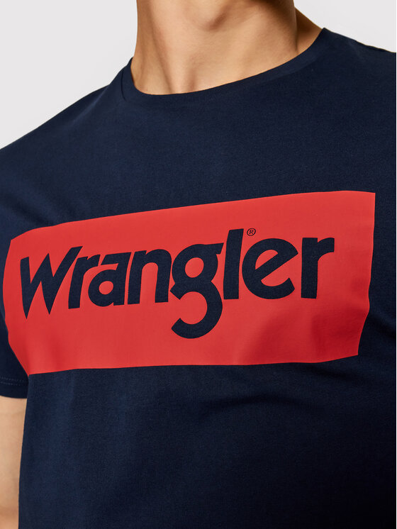 Wrangler Wrangler T-shirt Logo Tee W742FK114 112131081 Blu scuro Regular Fit