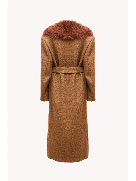 Epuzer Epuzer Płaszcz przejściowy Studio 70 Wool Brązowy Standard Fit