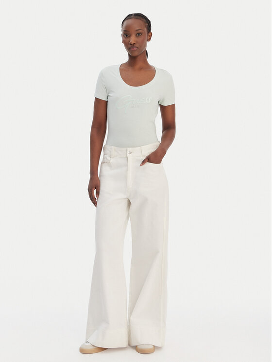 Guess Guess Majica W6GI14 K3033 Zelena Regular Fit