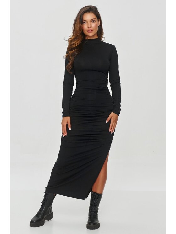 Makadamia Makadamia Sukienka wieczorowa M841 Czarny Shaped Fit