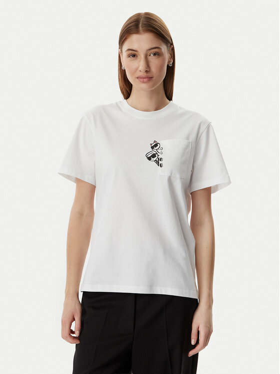 KARL LAGERFELD KARL LAGERFELD T-Shirt B2W17081 Bílá Regular Fit