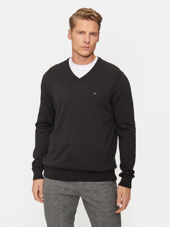 Tommy Hilfiger Sveter MW0MW14745 Čierna Regular Fit