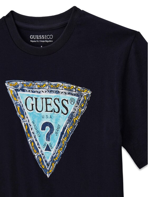Guess Guess Tricou L6GI00 K8HM4 Bleumarin Regular Fit