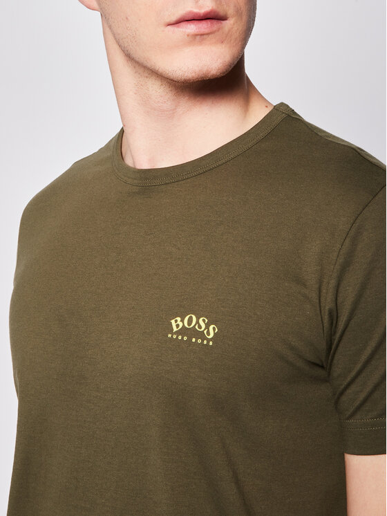 Boss Boss Marškinėliai Tee Curved 50412363 Žalia Regular Fit