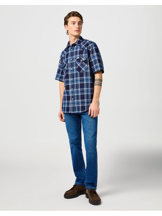 Wrangler Wrangler Jeansy LARSTON Niebieski Slim Fit
