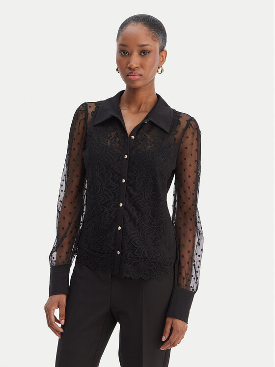 Morgan Cămașă 261-TMUSIC Negru Regular Fit