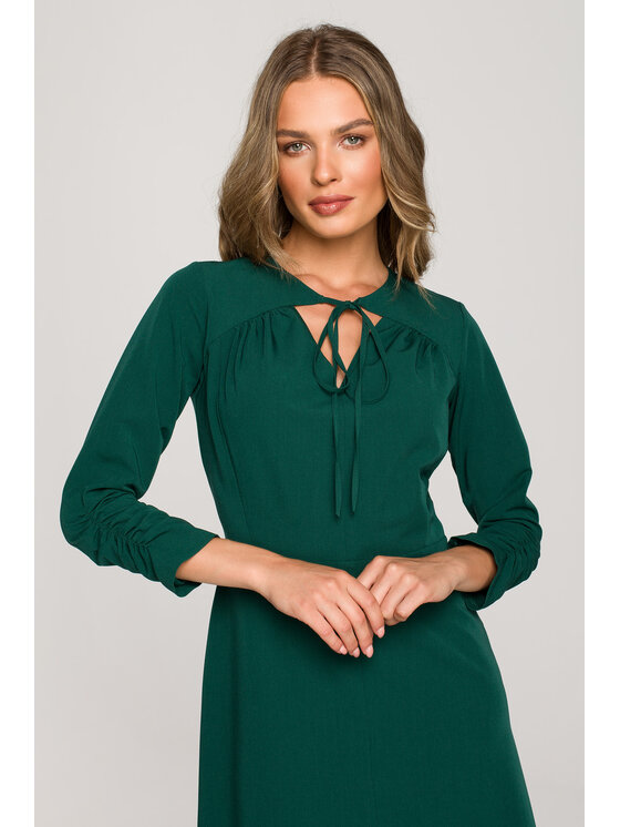Stylove Stylove Sukienka koktajlowa S325 Zielony Regular Fit