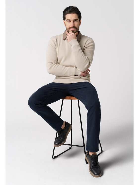 Volcano Volcano Sweter S-HERO Beżowy Regular Fit