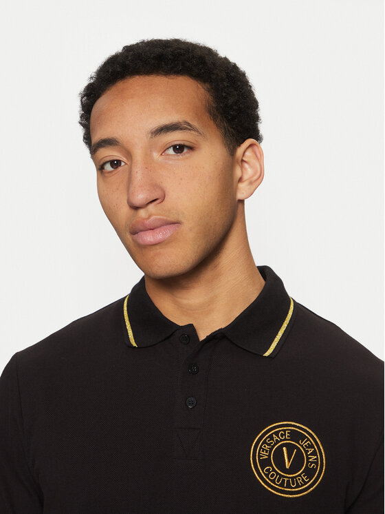Versace Jeans Couture Versace Jeans Couture Polo majica 78GAGT00 Črna Regular Fit
