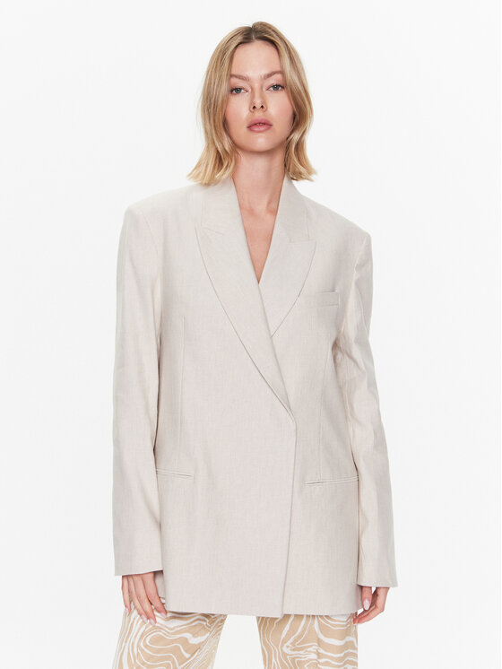 Calvin Klein Calvin Klein Bleizers Linen Tailored K20K205225 Bēšs Relaxed Fit